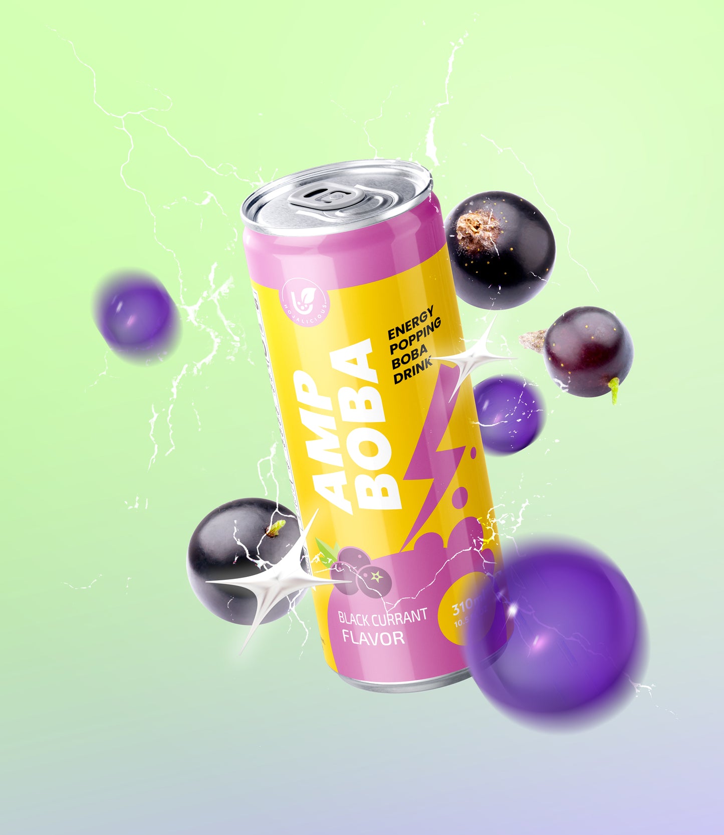 AMPBOBA – Energy Popping Boba Drink (Black Currant) | 310ml