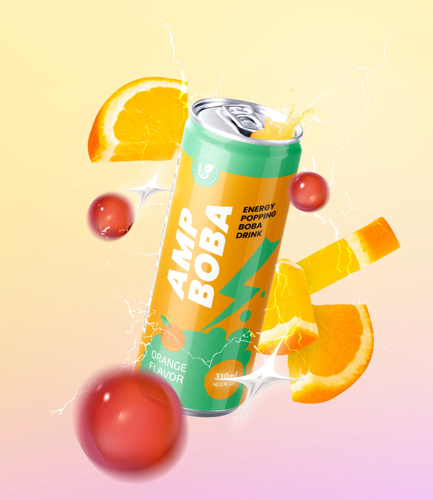 AMPBOBA – Energy Popping Boba Drink (Orange) | 310ml